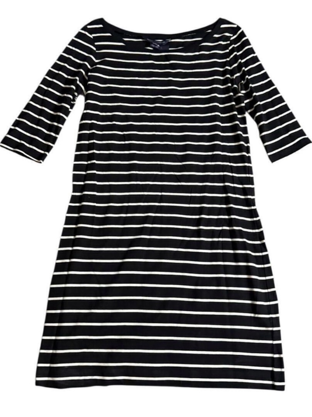 NWT French Connection Black and White Striped Boatneck Dress size 10